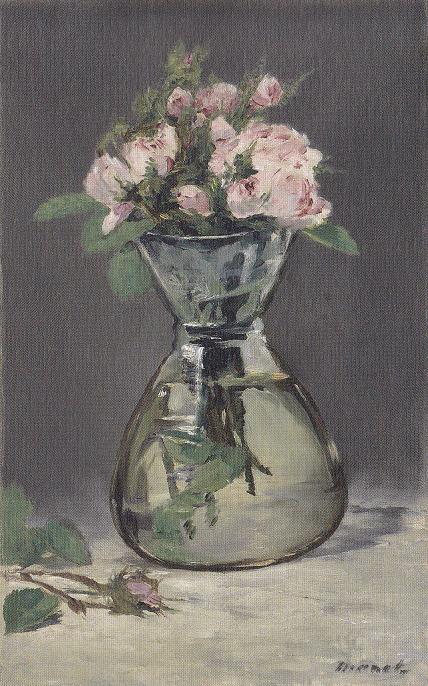 マネ　花瓶のモスローズ　1882年